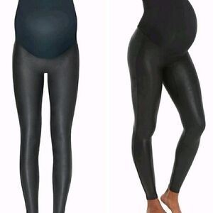 SPANX Shiny Black Maternity Leggings